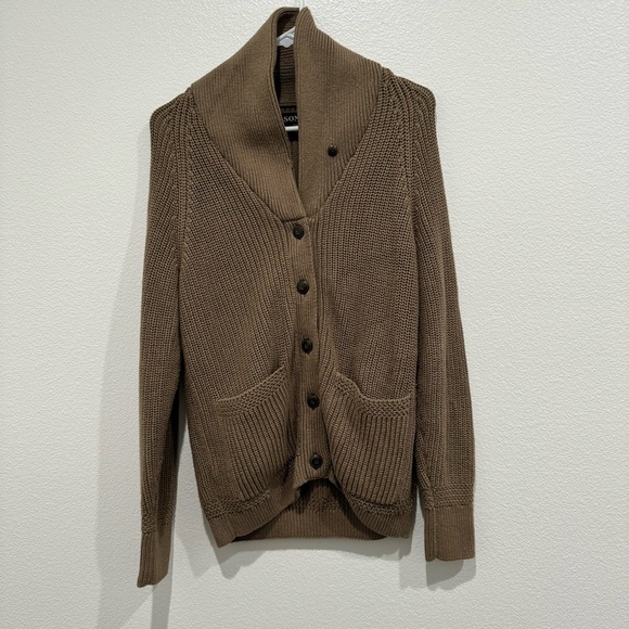 C.C Filson Co. Women’s Wingham Island Cardigan Sweater Size XS Dark Tan Cotton - Picture 4 of 10